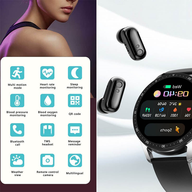 2-in-1 Smartwatch with Bluetooth Headphones | Bowlift