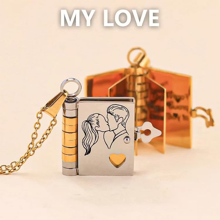 For Love – “I Love You” Book Necklace