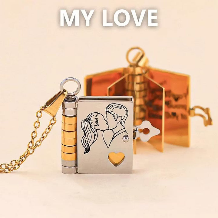 For Love – “I Love You” Book Necklace