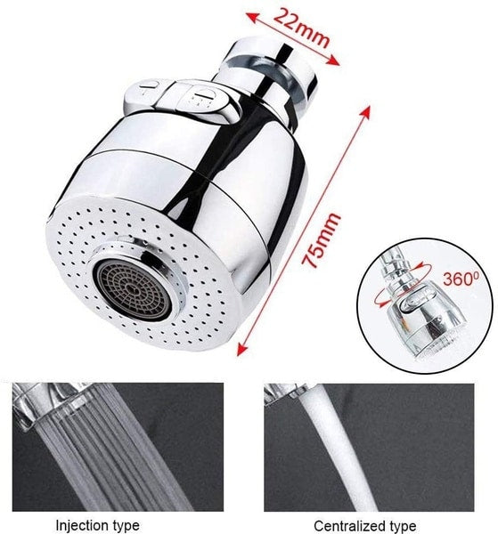 Water-saving attachment made of stainless steel, 360-degree movable and extendable | Bowlift