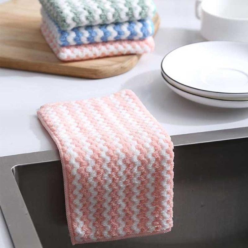 5pcs Kitchen Dishwashing Cloth Water Absorbent Cleaning Cloth | Bowlift