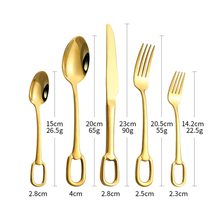 5Pcs Tableware Set Stainless Steel Cutlery Set Elegant Dinnerware Set | Bowlift