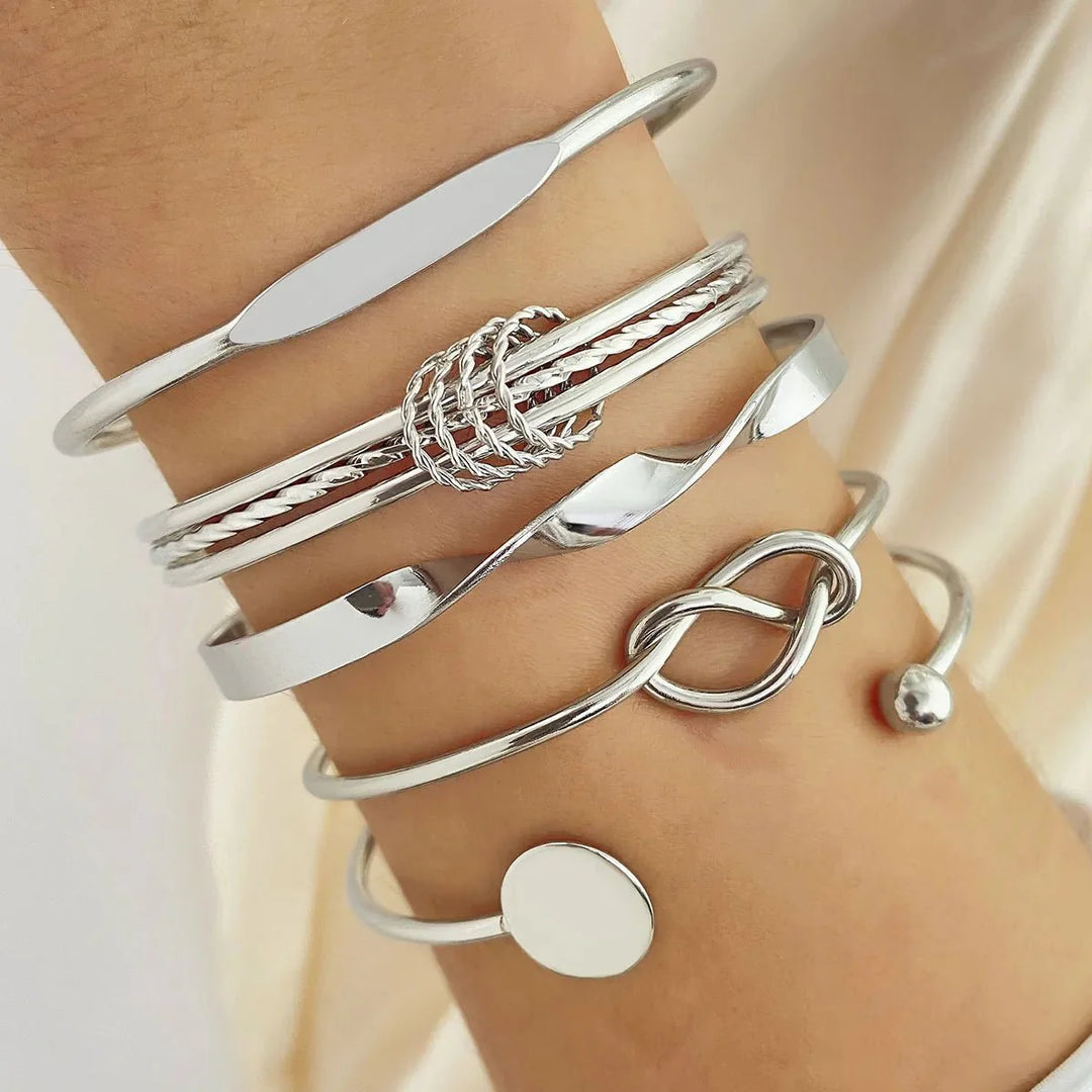 BowLift | 5pcs Twist Bangle Bracelet Stack