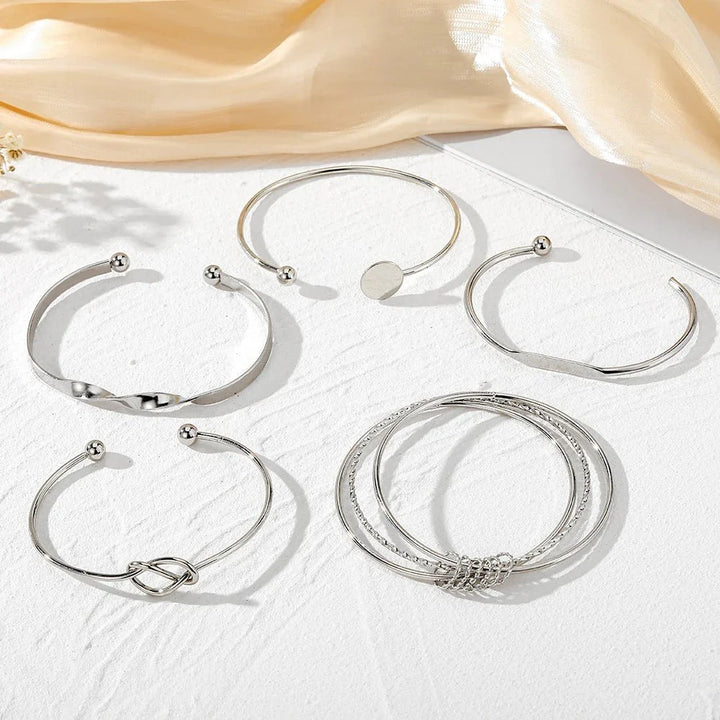 BowLift | 5pcs Twist Bangle Bracelet Stack