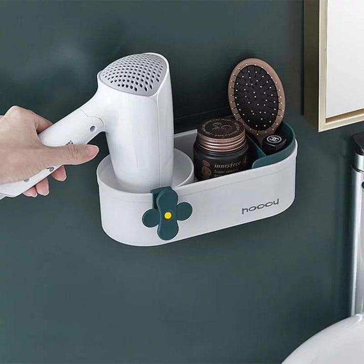 Wall Mounted Cute Hair Dryer Blower Organizer Rack Bowlift