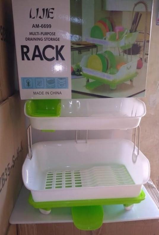 2-Tier Dish Drying Storage Drain Rack Bowlift