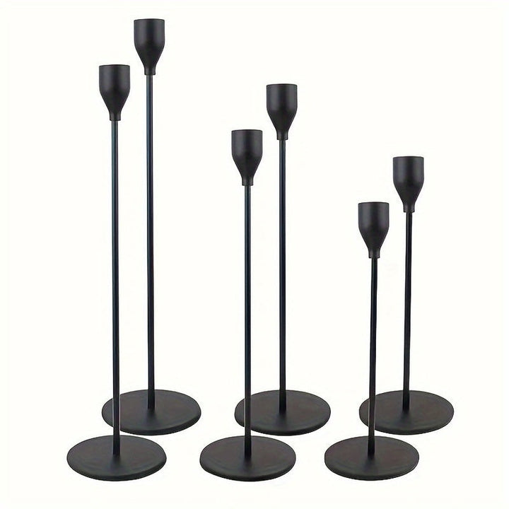 BowLift | MajesticFlicker – Sophisticated Black and Gold Candelabra Set for Elegant Events