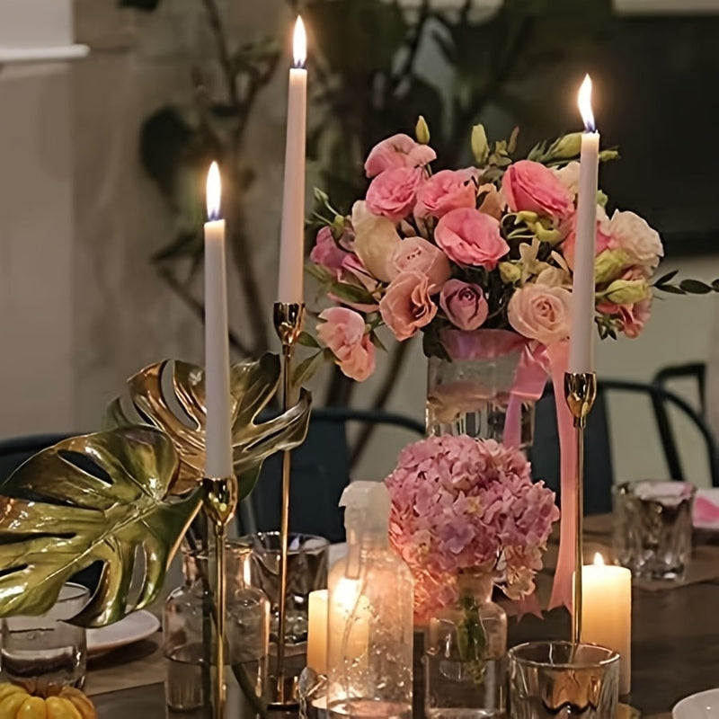 BowLift | MajesticFlicker – Sophisticated Black and Gold Candelabra Set for Elegant Events