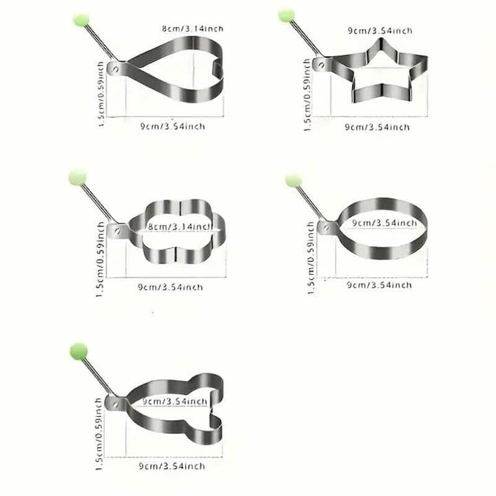 BowLift | 6-Piece: Creative Stainless Steel Egg Cooking Ring Set