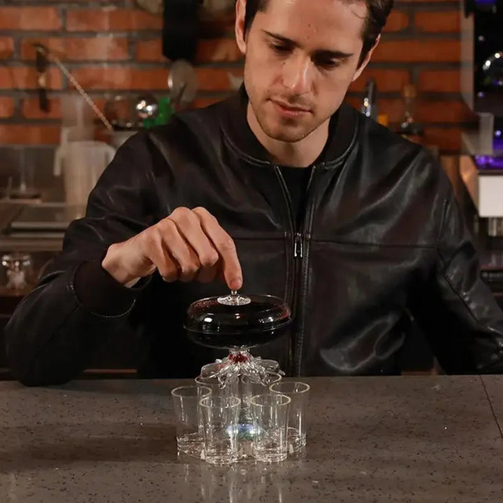 6 Shot Glass Dispenser And Holder Dispenser For Filling Liquids Shots | Bowlift
