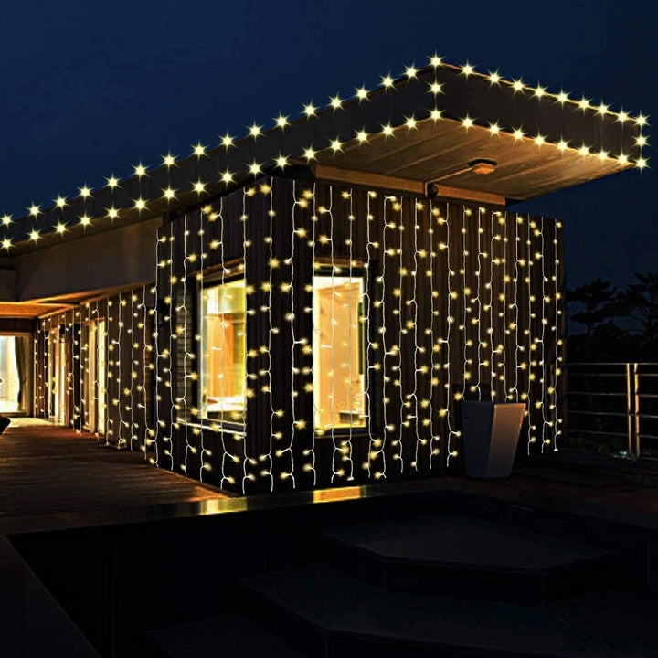 BowLift | 600 LED 9.8 x 19.6 FT. LED curtain lights with 8 light modes and memory function