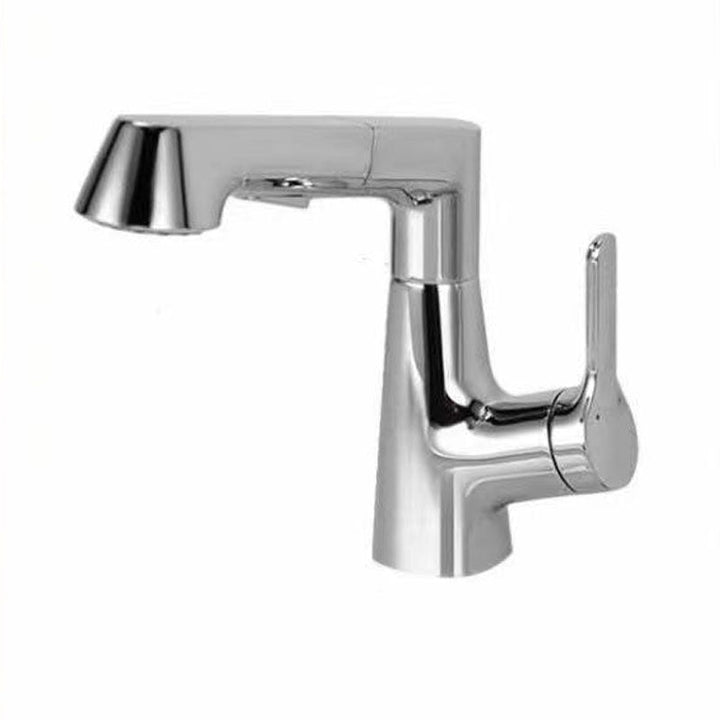 BowLift | Modern Sink Faucet Lever Handle Copper Low Arc Pull-Out Sink Faucet