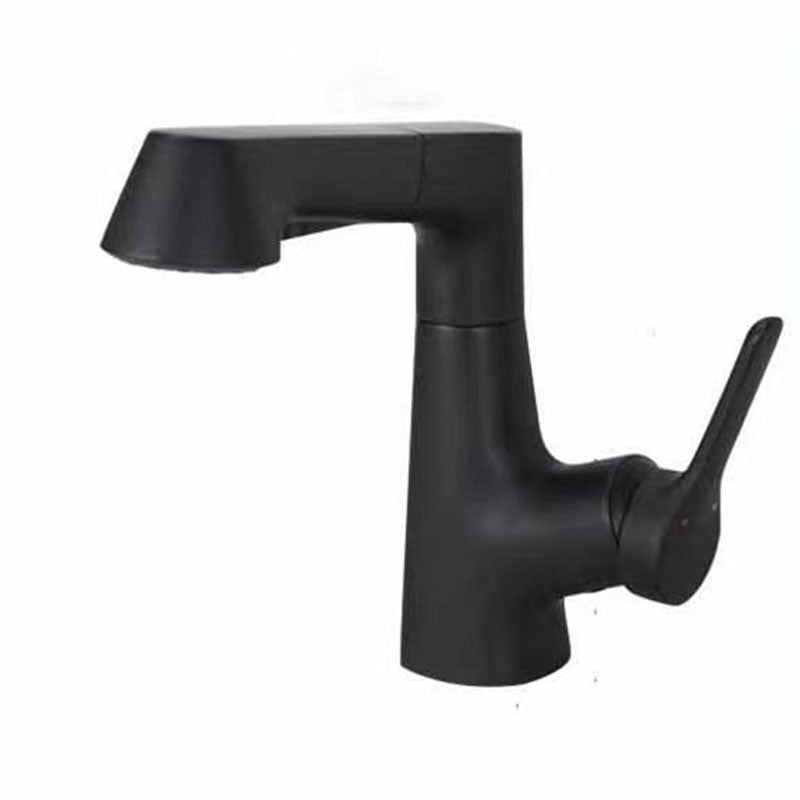 BowLift | Modern Sink Faucet Lever Handle Copper Low Arc Pull-Out Sink Faucet