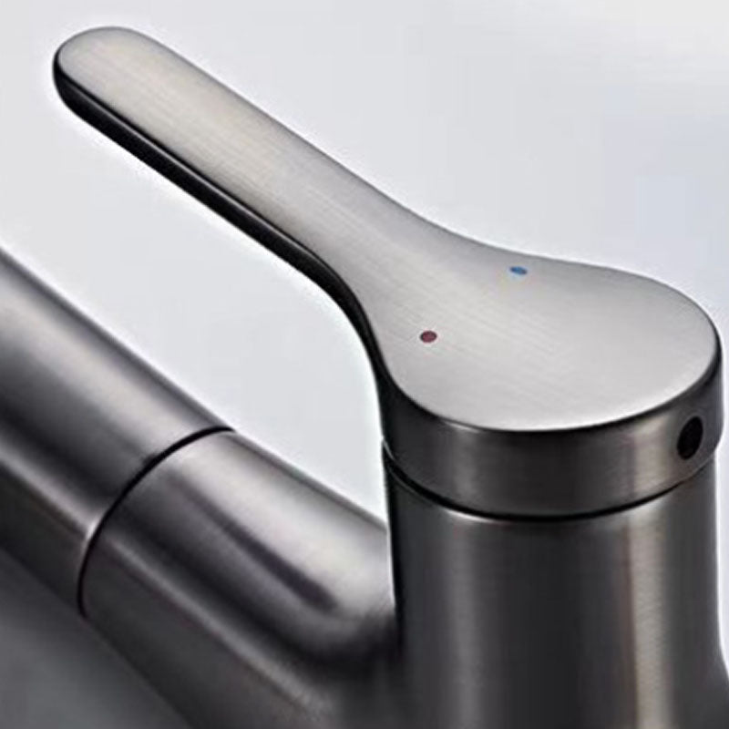 BowLift | Modern Sink Faucet Lever Handle Copper Low Arc Pull-Out Sink Faucet