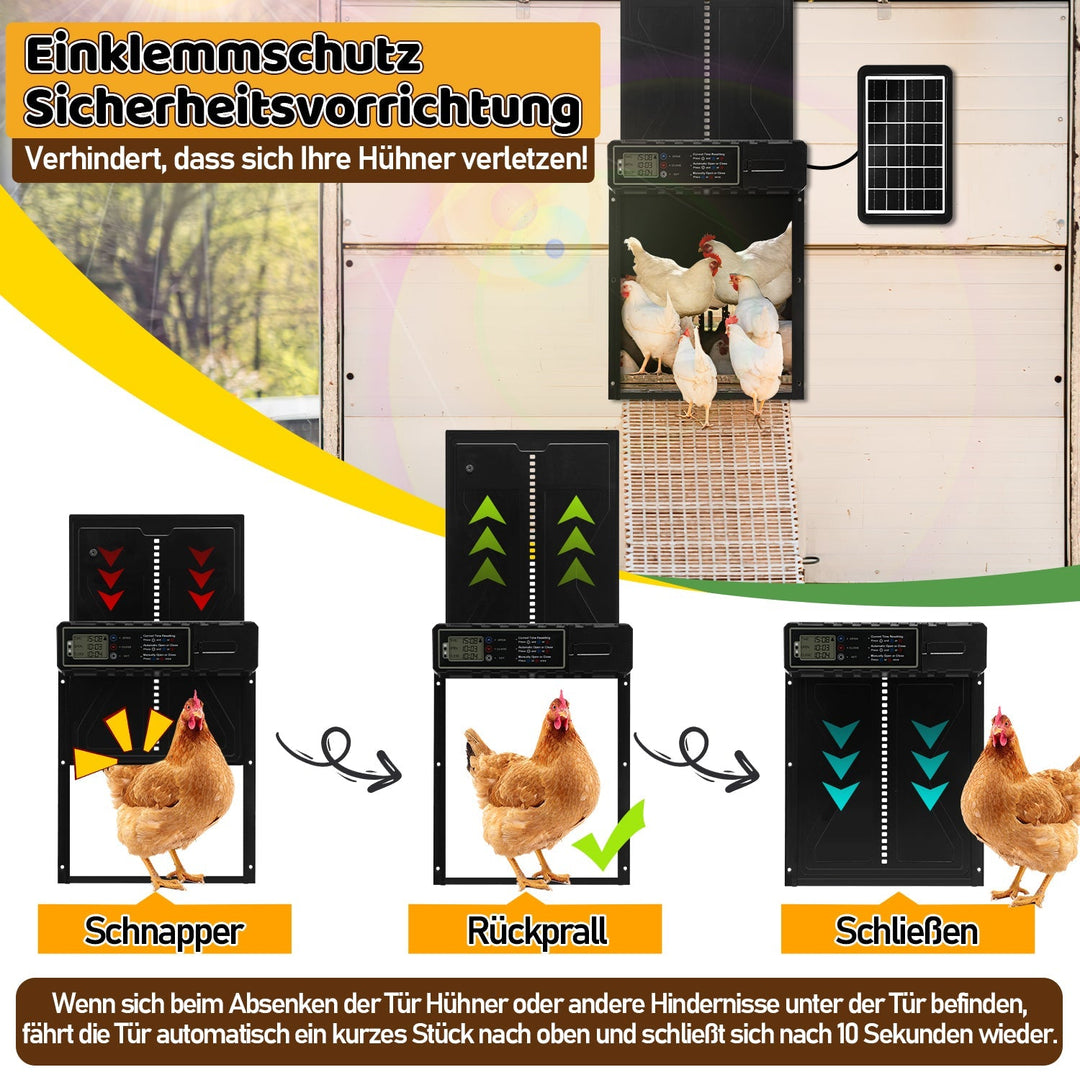 Electric Chicken Coop Door Solar with LED Display and Remote Control | Bowlift