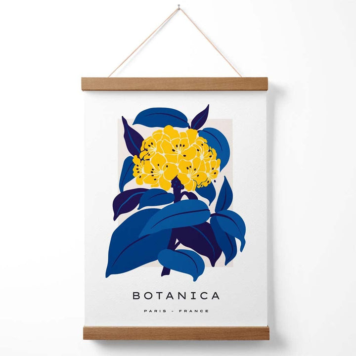 Abstract Yellow and Blue Hydrangea Flowers Market Gallery Poster with Hanger | Bowlift