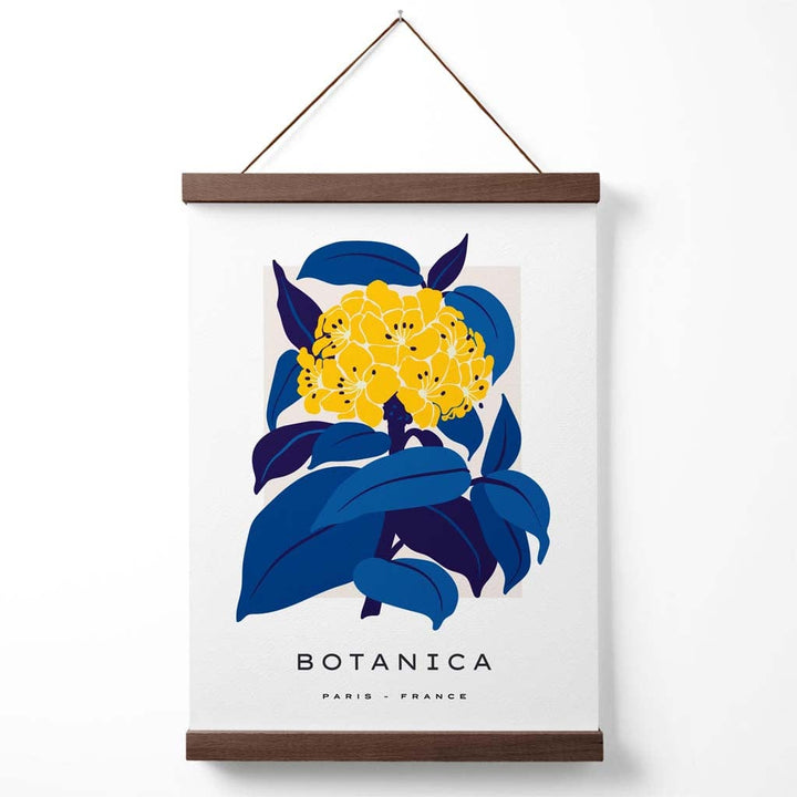 Abstract Yellow and Blue Hydrangea Flowers Market Gallery Poster with Hanger | Bowlift