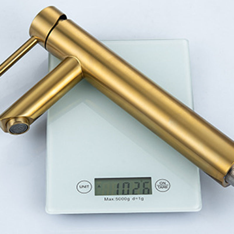 BowLift | 1-Handle Gold Nickel Wide-Running Faucet Single Hole Lever Sink Faucet with Drain