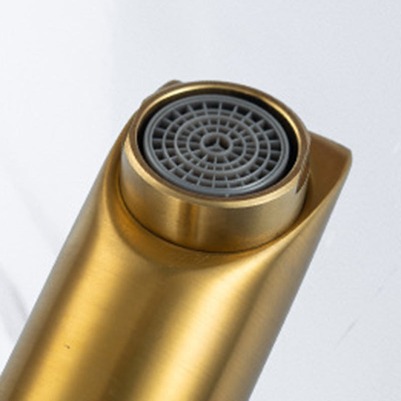 BowLift | 1-Handle Gold Nickel Wide-Running Faucet Single Hole Lever Sink Faucet with Drain