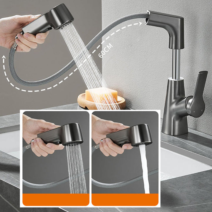BowLift | Modern 1-Lever Sink Faucet Round Basin Faucet Brass