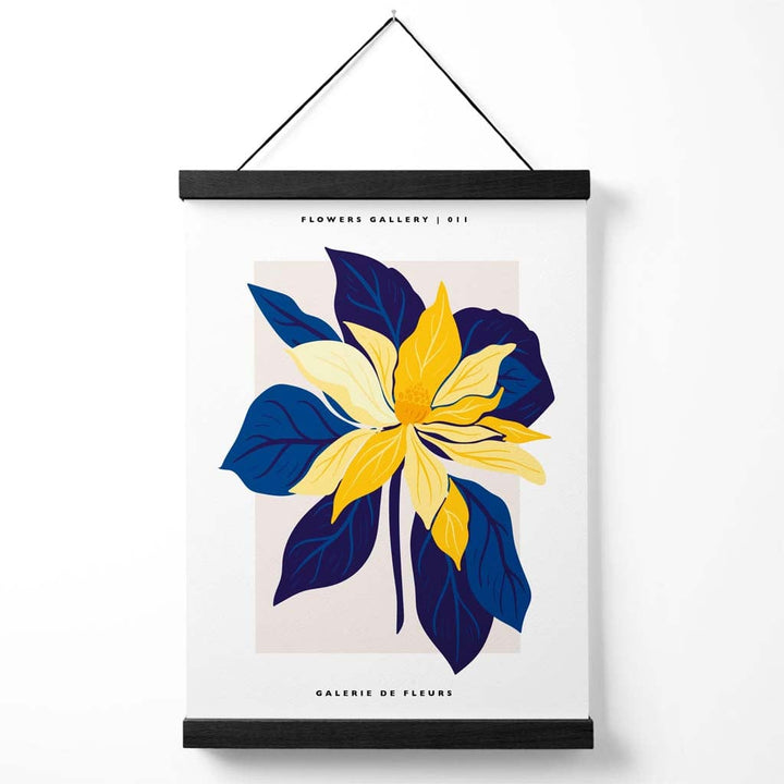 Abstract Blue and Yellow Lily Flowers Market Gallery Poster with Hanger | Bowlift