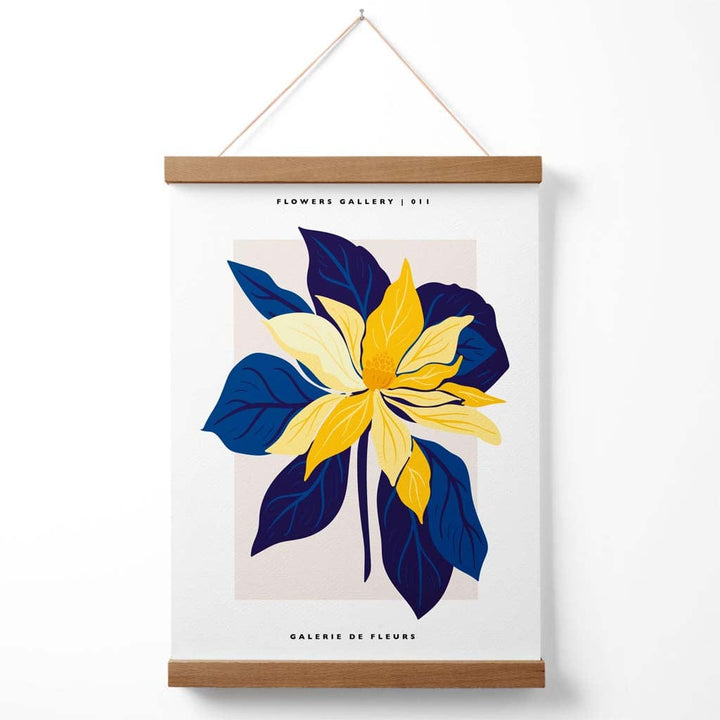 Abstract Blue and Yellow Lily Flowers Market Gallery Poster with Hanger | Bowlift