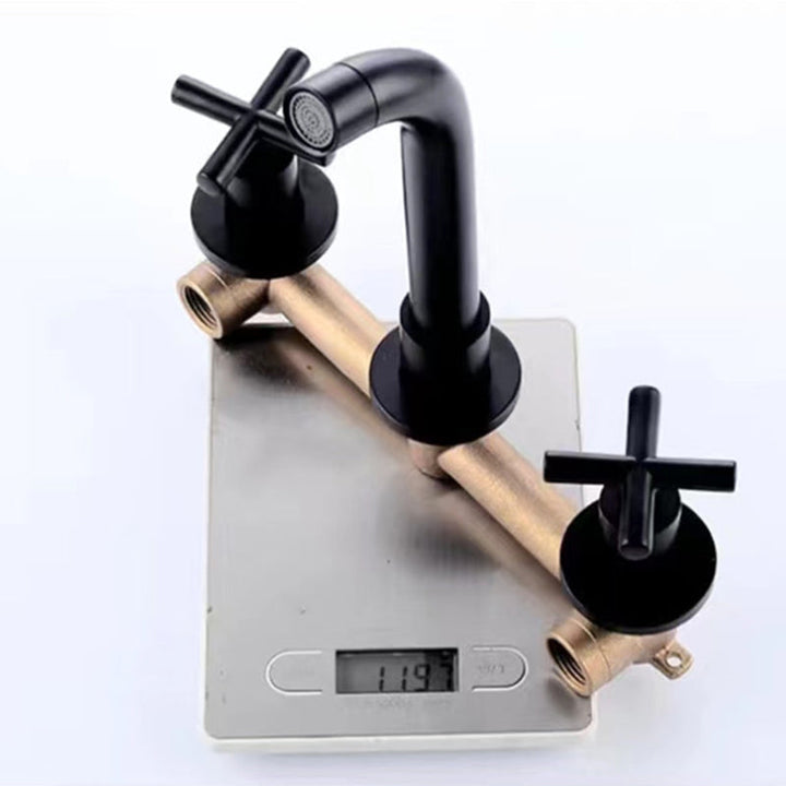 BowLift | Modern 1- or 2-Handle Bathroom Sink Faucet Round Wall-Mounted Bathroom Faucet.