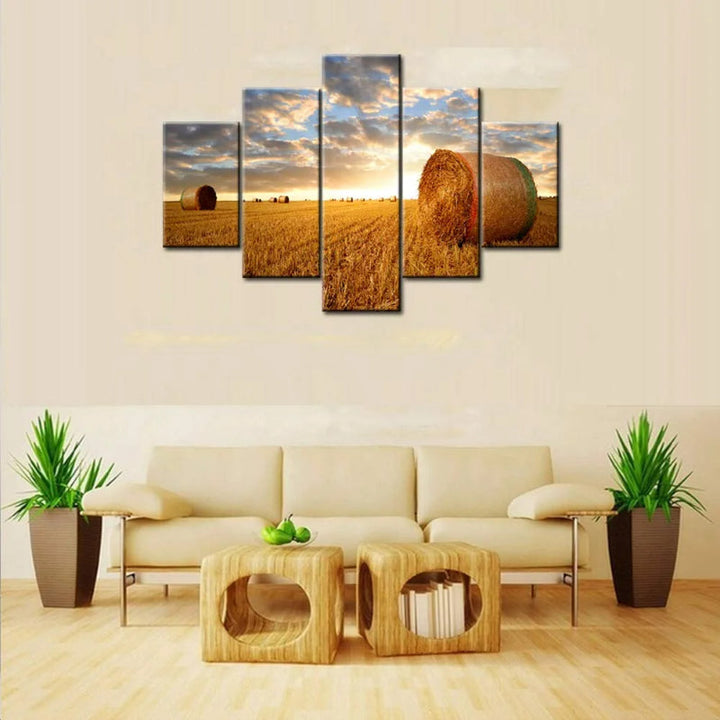 Set Of 5 Sunset Farmland Decorative Canvas | Bowlift