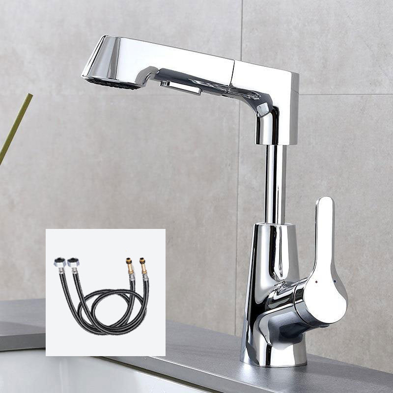 BowLift | 1-Handle Brushed Nickel Widespread Faucet Single Hole Bathroom Vessel Faucet with Brass
