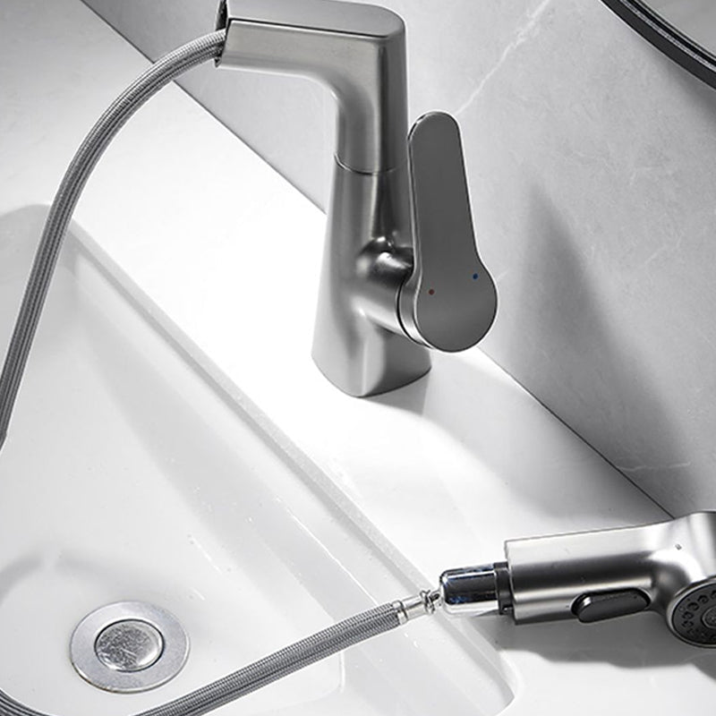 BowLift | 1-Handle Brushed Nickel Widespread Faucet Single Hole Bathroom Vessel Faucet with Brass