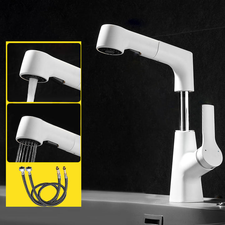 BowLift | 1-Handle Brushed Nickel Widespread Faucet Single Hole Bathroom Vessel Faucet with Brass