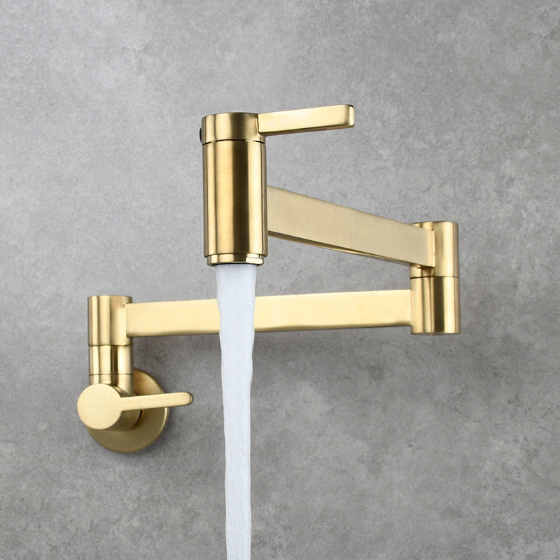 BowLift | 1-handle brushed nickel widespread faucet 1 hole wall-mounted bathroom faucet with brass