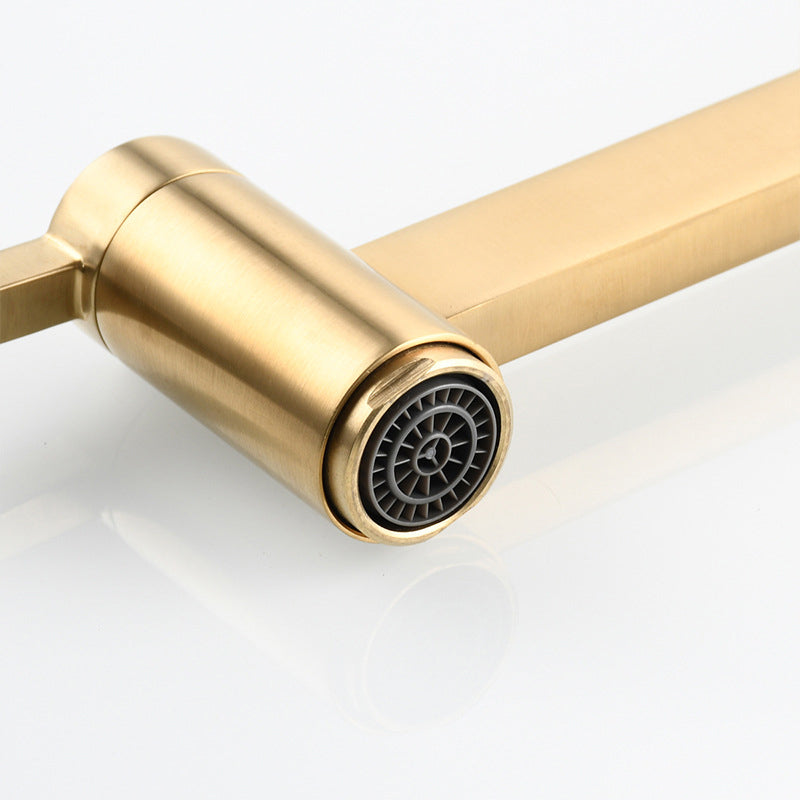 BowLift | 1-handle brushed nickel widespread faucet 1 hole wall-mounted bathroom faucet with brass