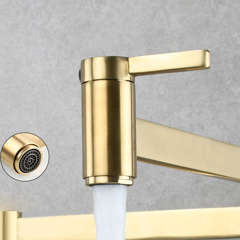 BowLift | 1-handle brushed nickel widespread faucet 1 hole wall-mounted bathroom faucet with brass