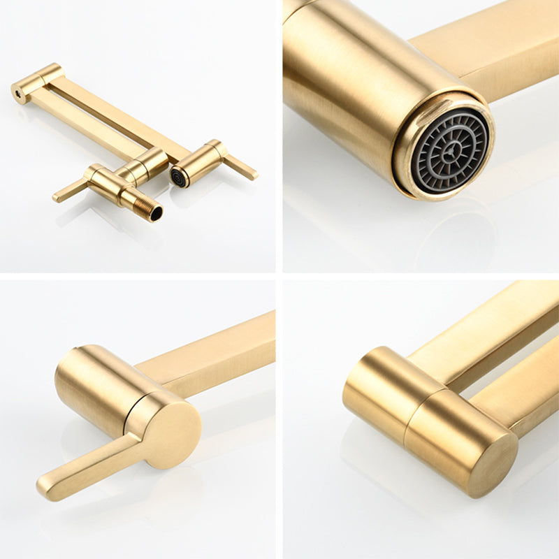 BowLift | 1-handle brushed nickel widespread faucet 1 hole wall-mounted bathroom faucet with brass