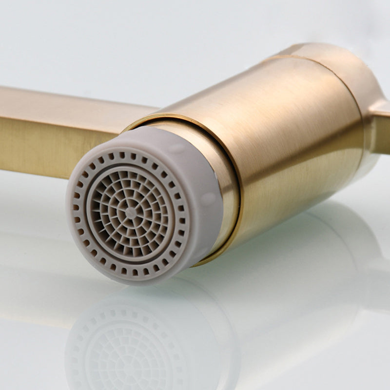 BowLift | 1-handle brushed nickel widespread faucet 1 hole wall-mounted bathroom faucet with brass