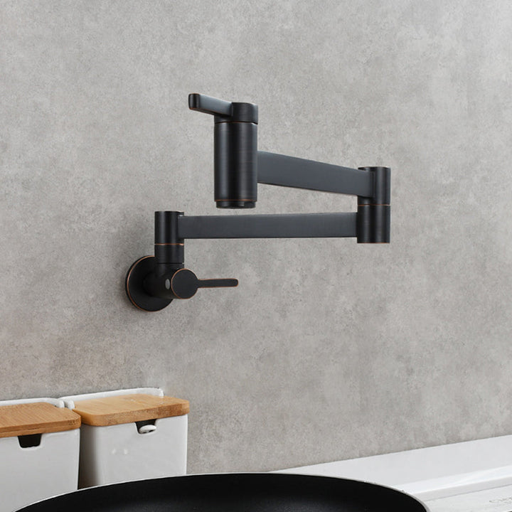 BowLift | 1-handle brushed nickel widespread faucet 1 hole wall-mounted bathroom faucet with brass