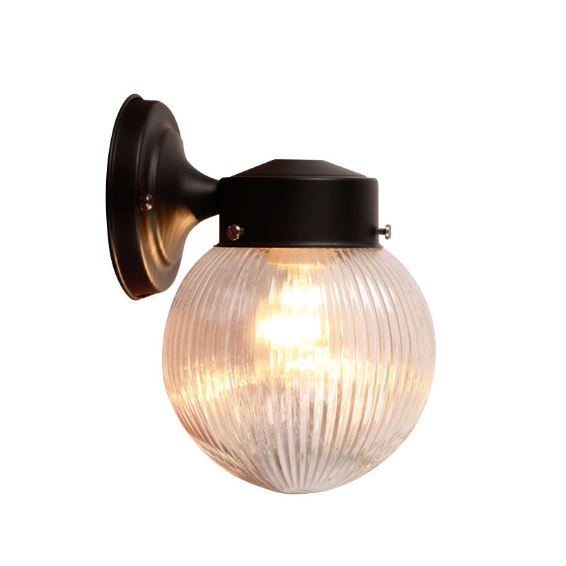 BowLift | Globe Wall Lamp Vintage 1 Light Mini Wall Fixture with White/Clear Glass Shade for Bathroom