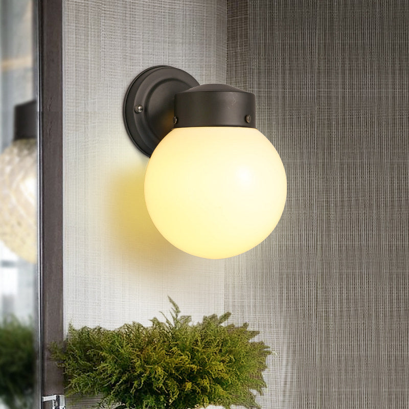 BowLift | Globe Wall Lamp Vintage 1 Light Mini Wall Fixture with White/Clear Glass Shade for Bathroom