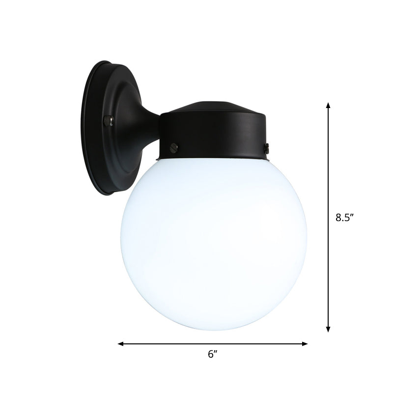 BowLift | Globe Wall Lamp Vintage 1 Light Mini Wall Fixture with White/Clear Glass Shade for Bathroom