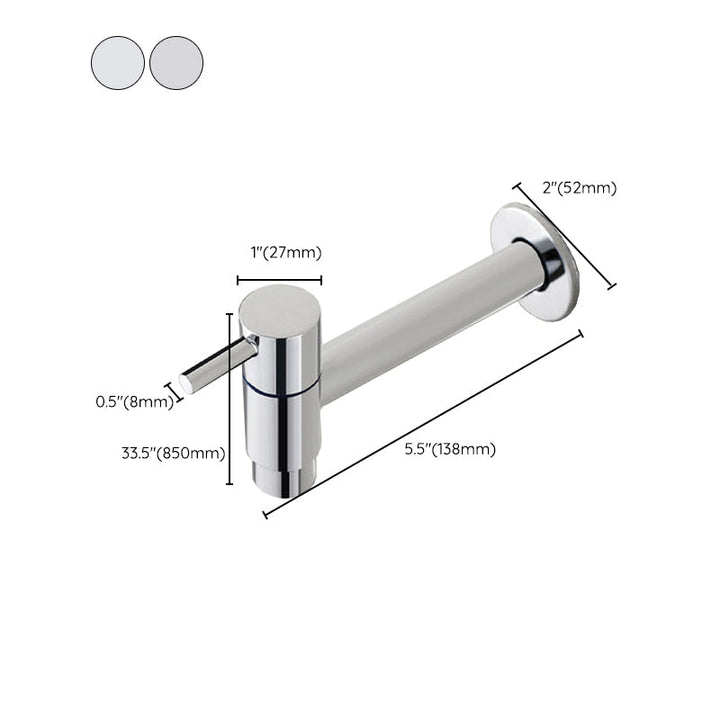 BowLift | Contemporary Wall-Mounted Bathroom Faucet Single Hole Low Arc Solid Brass Circular Faucet