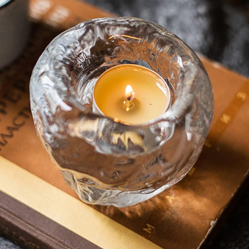 BowLift | Glass Tealight Holder – Decorative Candle Holder made of Clear Glass for Cozy Lighting