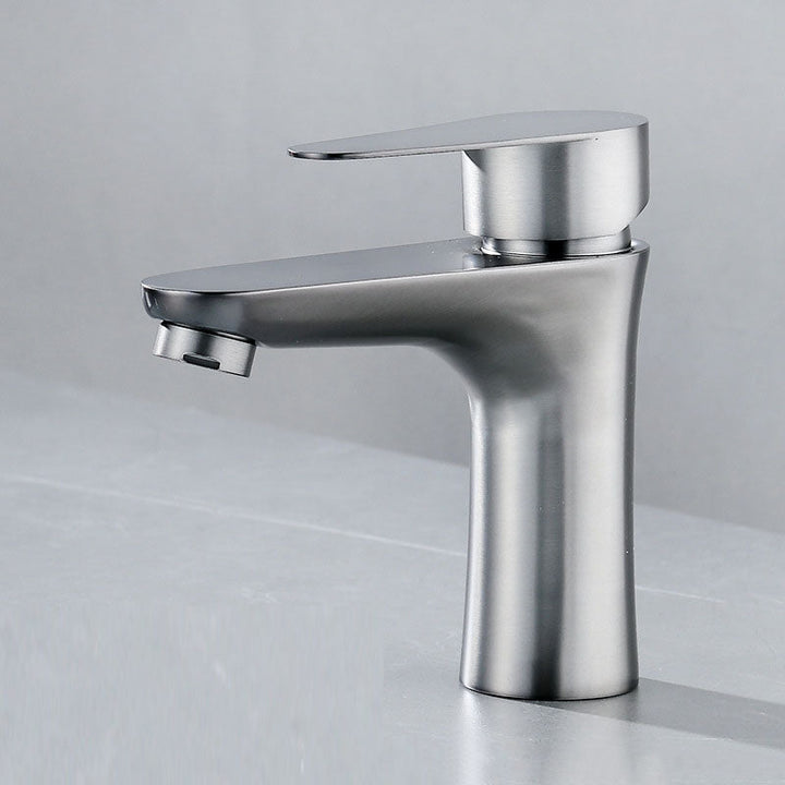 BowLift | Contemporary Stainless Steel Sink Faucet Lever Handles Low Arc Sink Faucet
