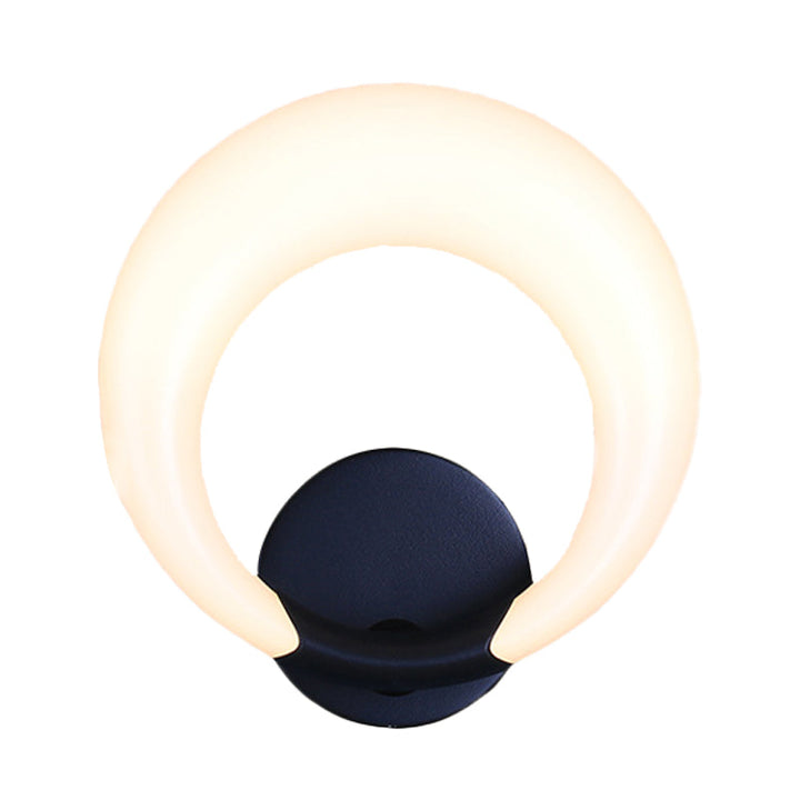 BowLift | LED Nightstand Wall Lamp Nordic Style White/Black Wall Light with Circle Moon Acrylic Shade