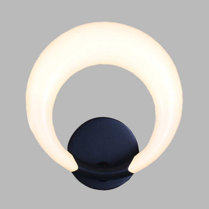 BowLift | LED Nightstand Wall Lamp Nordic Style White/Black Wall Light with Circle Moon Acrylic Shade