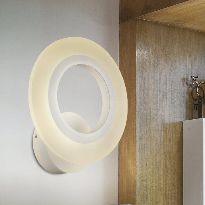 BowLift | Modern LED Wall Mounted Light White Ring Wall Lamp with Acrylic Shade in Warm/White Light