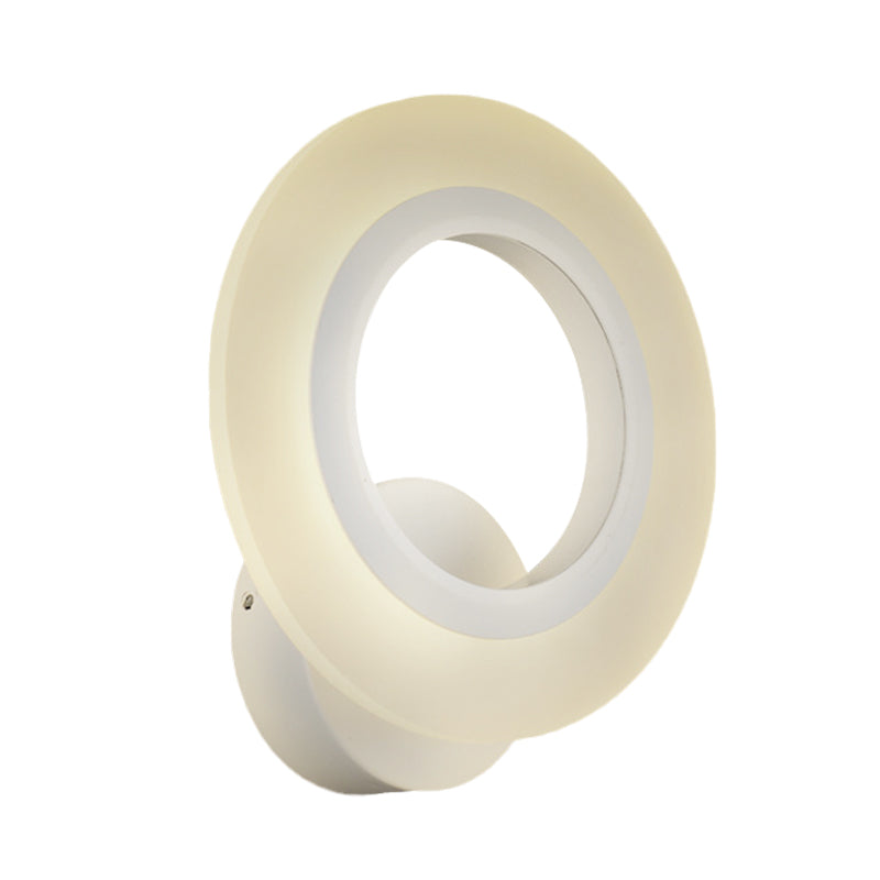 BowLift | Modern LED Wall Mounted Light White Ring Wall Lamp with Acrylic Shade in Warm/White Light
