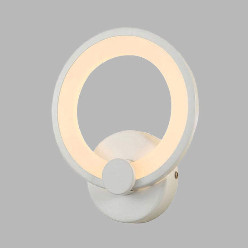 BowLift | White Hoop Wall Spotlight Lighting Simple LED Acrylic Wall-Mounted Lamp Light for Corner