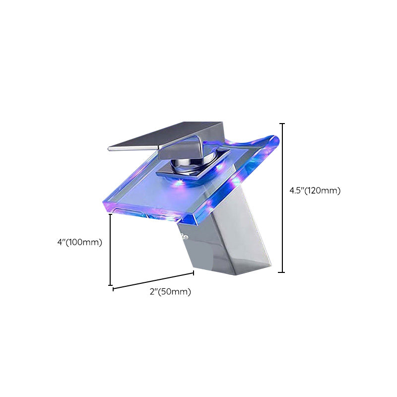 BowLift | 1-Handle Basin Mixer 1-Hole Copper Sink Tap with LED Lighting