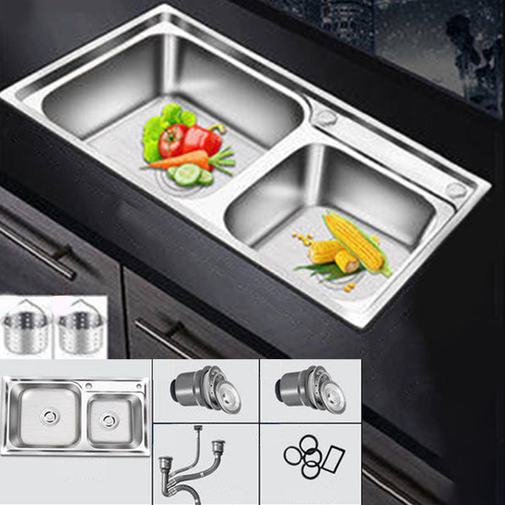 BowLift | Classic Style Kitchen Sink Stainless Steel Kitchen Sink with Drainage Hole Kit